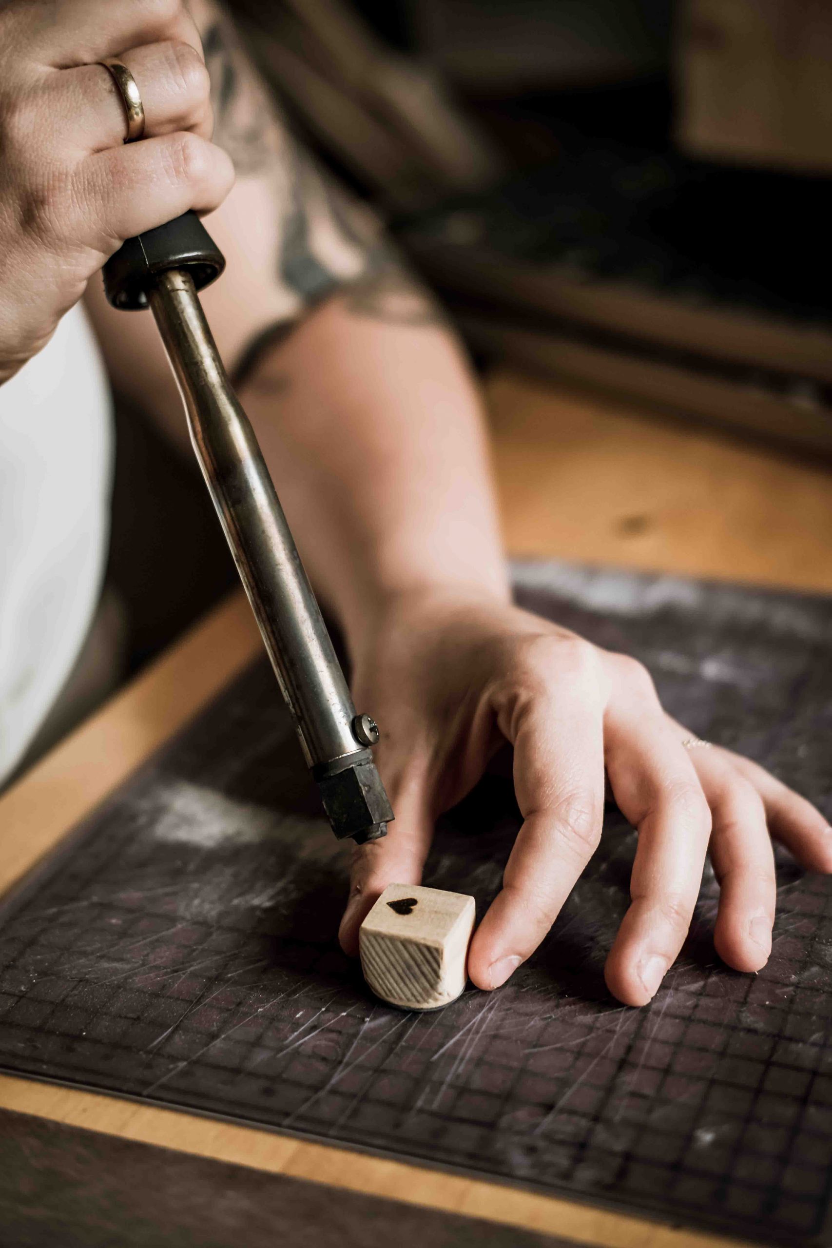 Lotte stamps wooden stamps with Herzimsturm logo