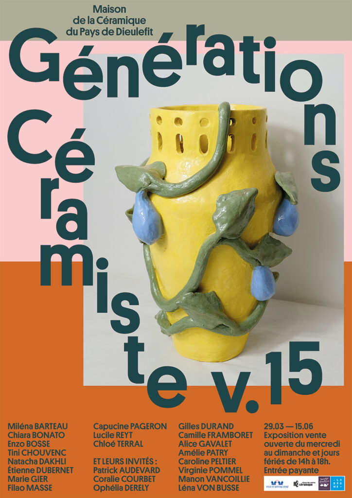 affiche exposition generations ceramiste volume 15 à Dieulefit
